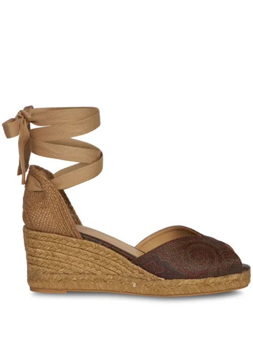 Espadrilles compensées à motif cachemire - ETRO - Modalova