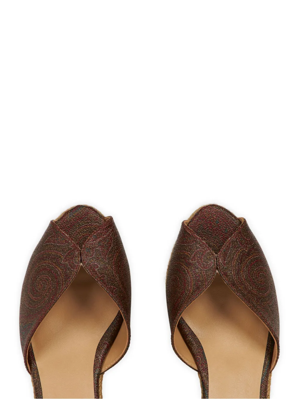 ETRO paisley wedge espadrilles Red