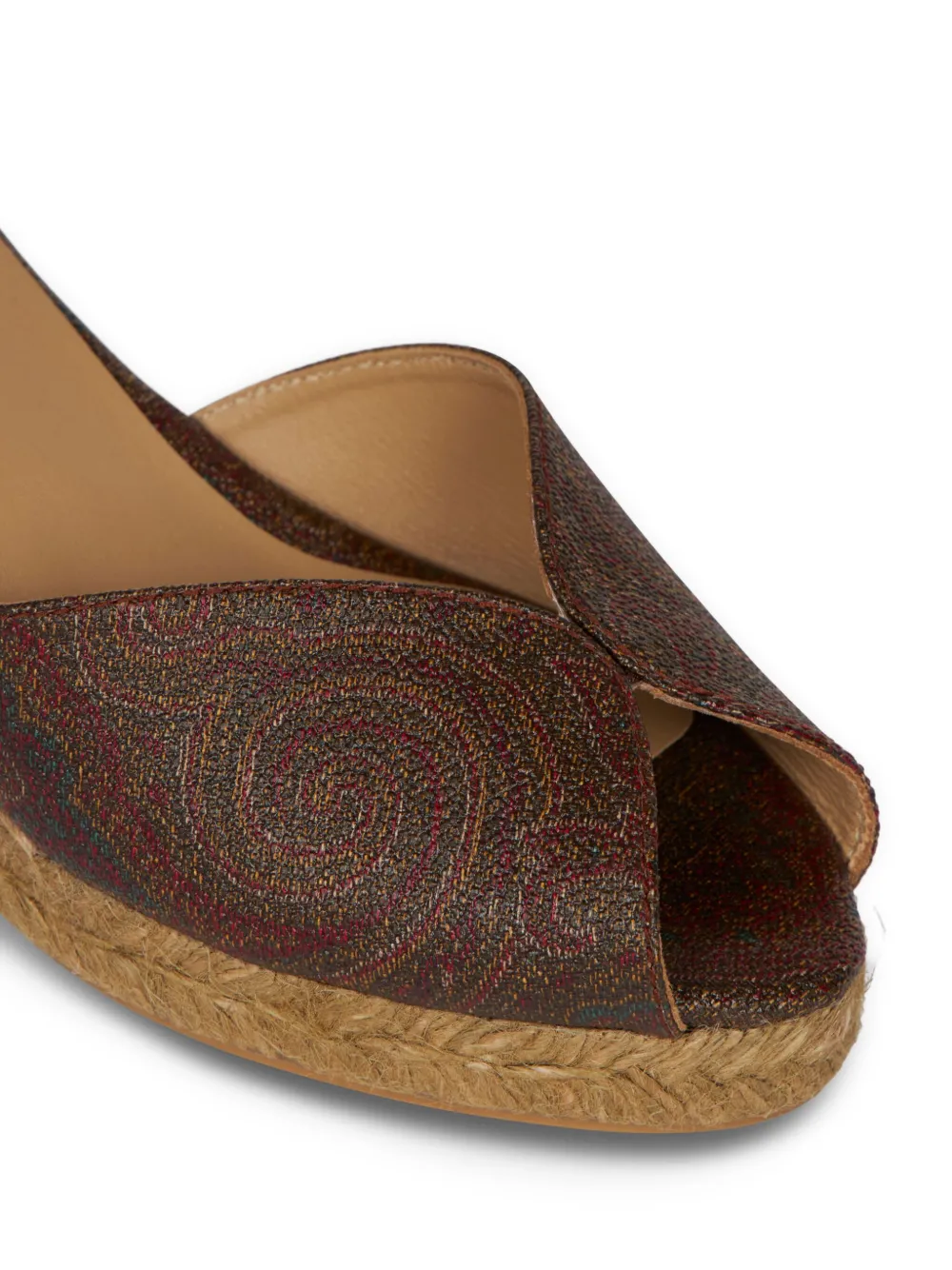 ETRO paisley wedge espadrilles Red