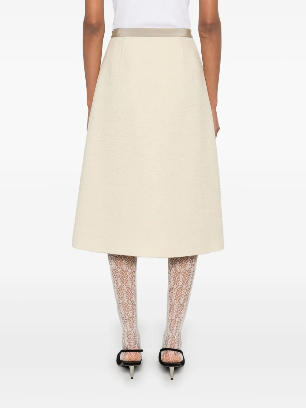 Valentino Garavani Tweed midi-rok Beige