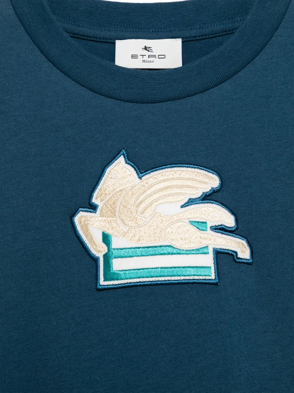 ETRO KIDS T-shirt met Pegaso-patroon Blauw