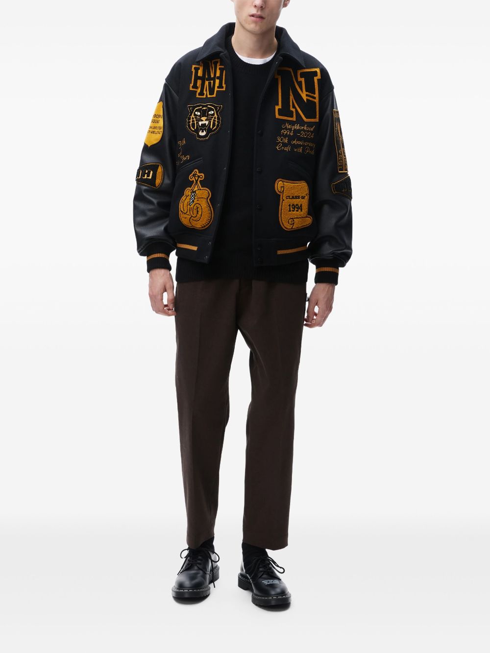 Neighborhood patchwork bomber jacket - Black