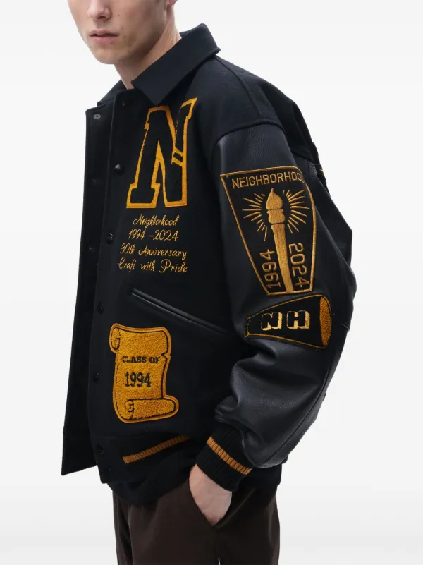 ジャケット・アウター NEIGHBORHOOD archive FightAlone Tracker Neighborhood Patchwork Bomber Jacket | Black | FARFETCH