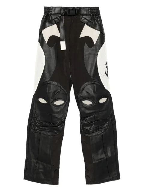 KUSIKOHC Rider leather panelled trousers