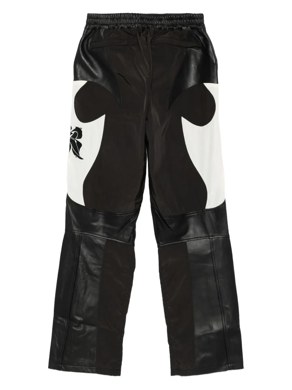 KUSIKOHC Rider leren broek met vlakken - Zwart