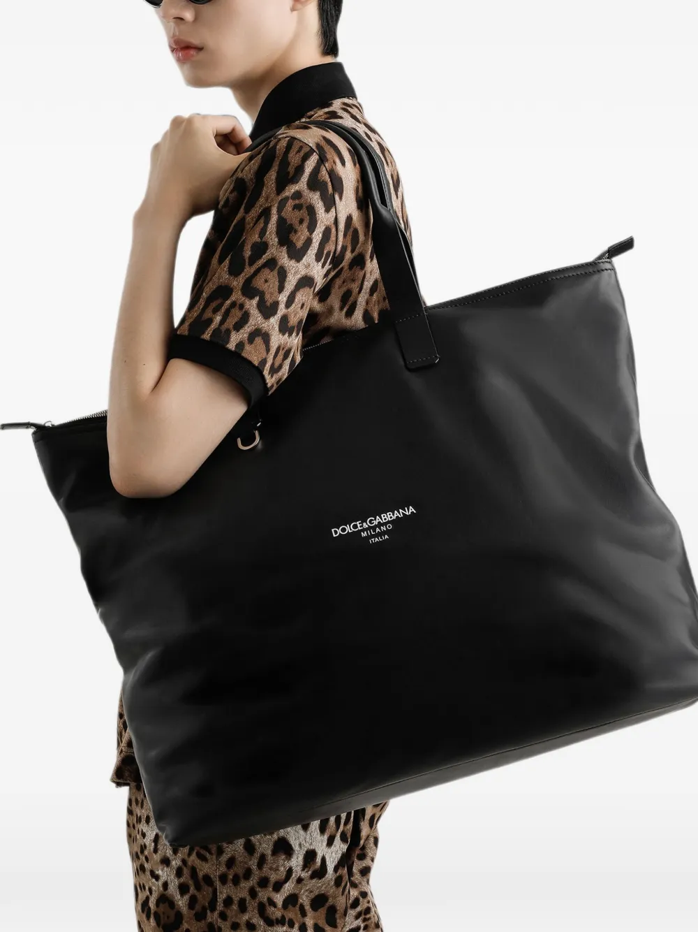 Dolce & Gabbana Leren shopper Zwart