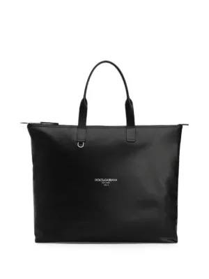 Dolce & Gabbana Large logo-print Tote Bag | Black | FARFETCH CA