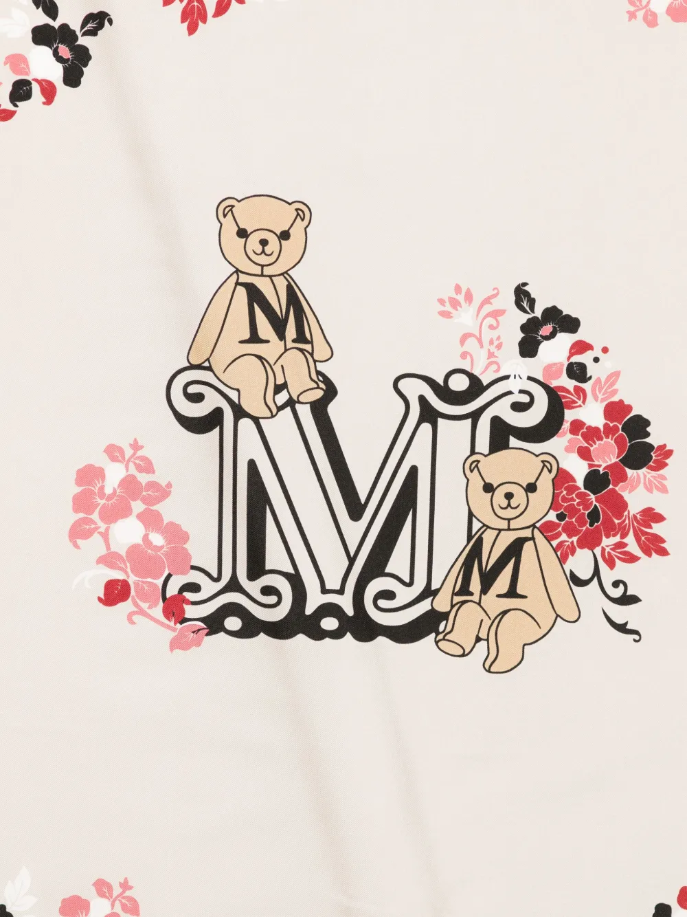 Max Mara Sjaal met bloemenprint - Beige