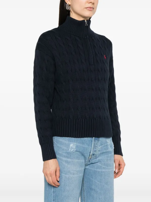 Polo Ralph Lauren cable-knit Cotton Sweater | Blue | FARFETCH