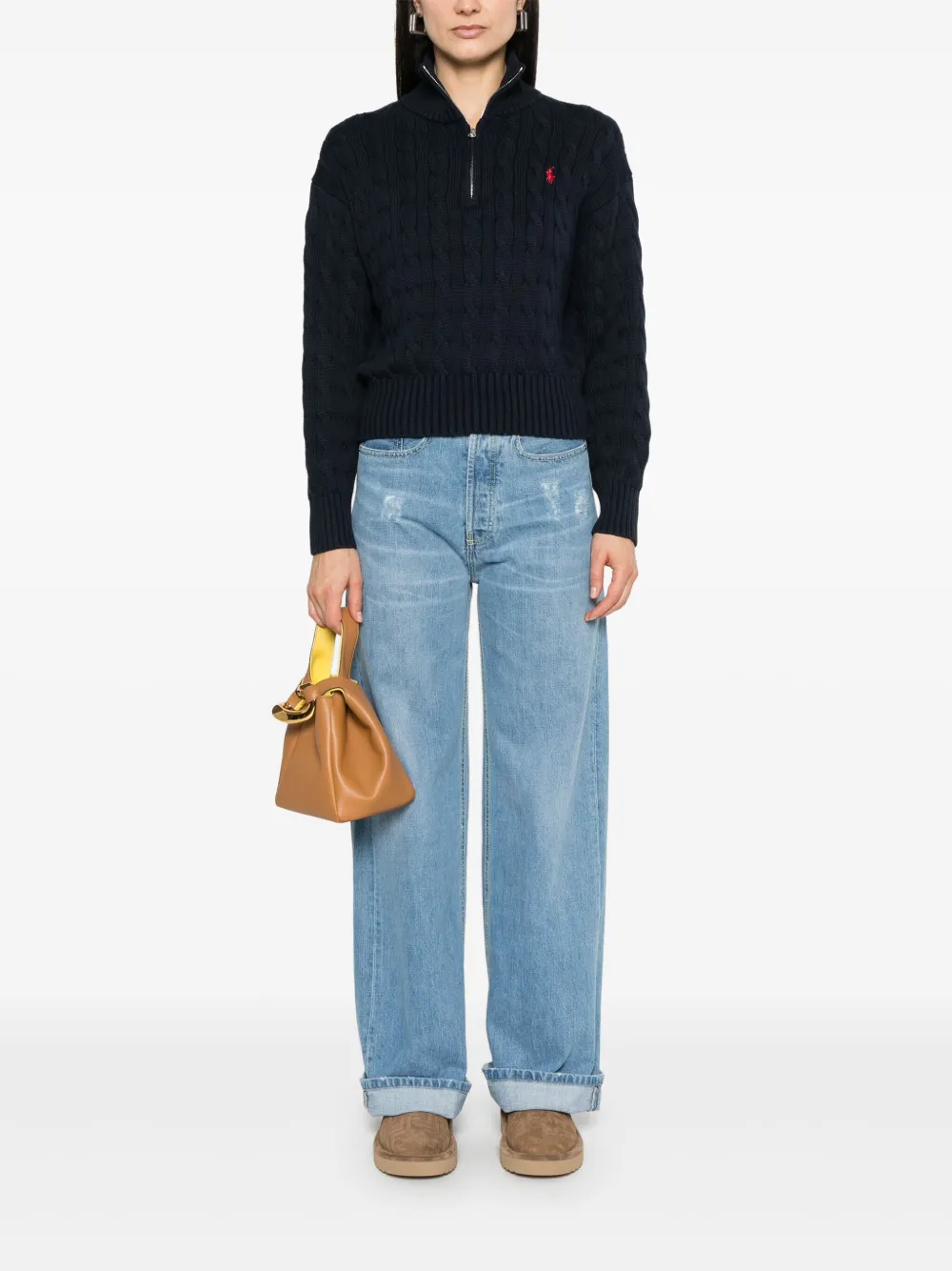 Polo Ralph Lauren Kabelgebreide katoenen trui Blauw