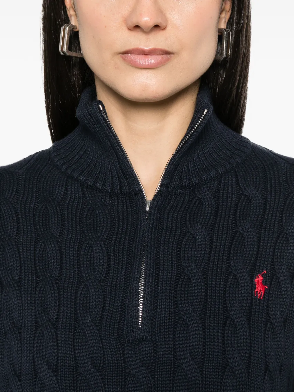 Polo Ralph Lauren Kabelgebreide katoenen trui Blauw