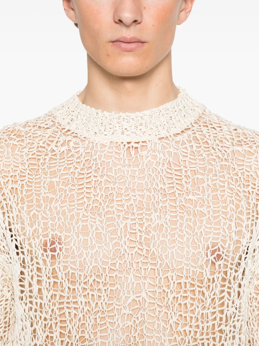 Jil Sander Opengebreide trui Beige