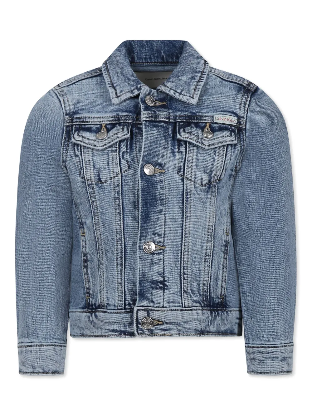 Calvin Klein Kids Jaqueta jeans com patch de logo | Azul | Image 1