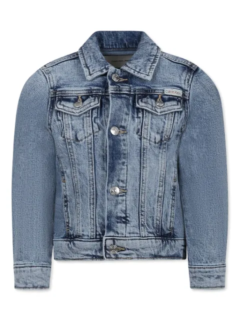 Calvin Klein Kids chamarra de mezclilla con parche del logo