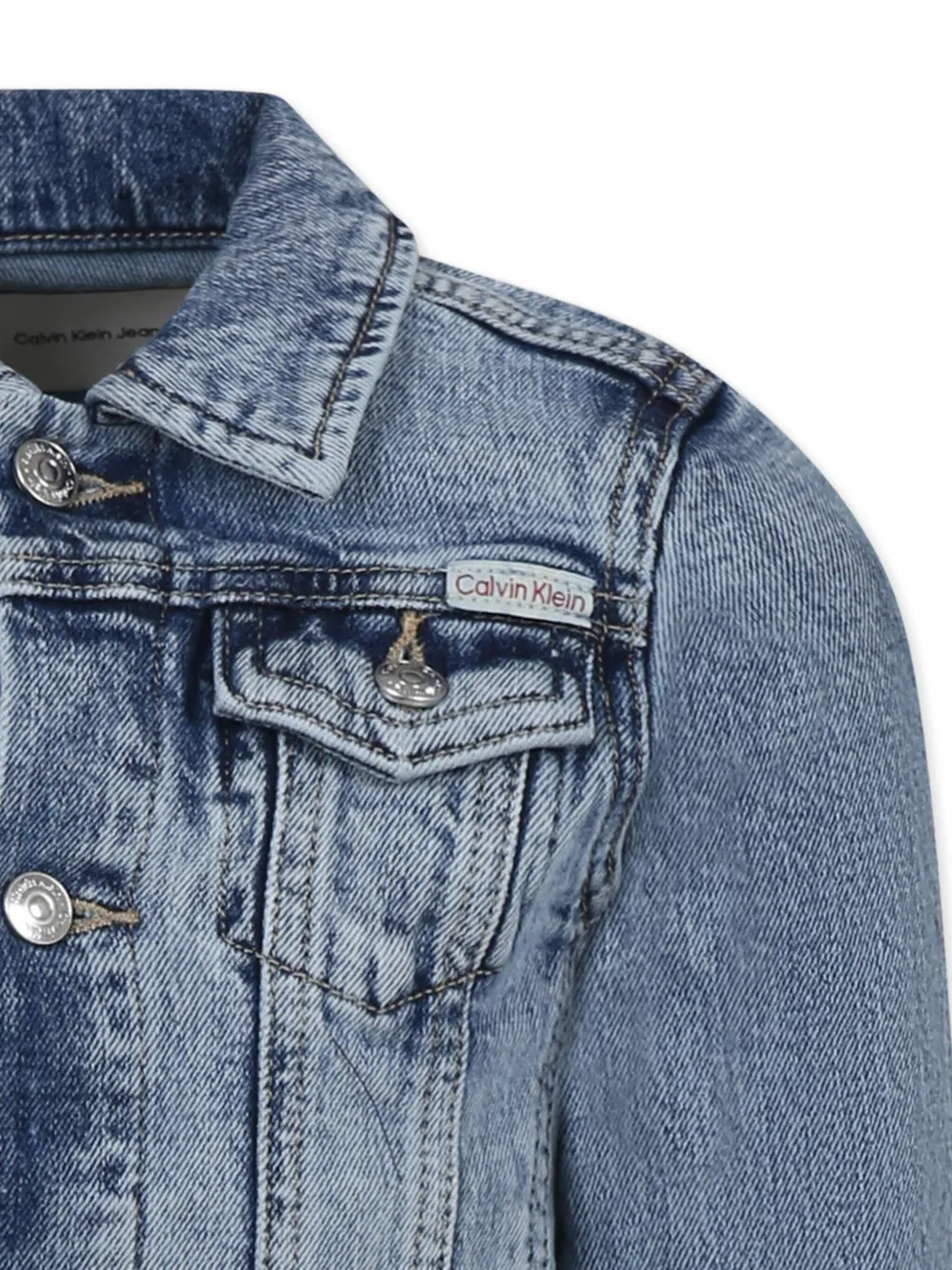 Calvin Klein Kids Spijkerjack met logopatch Blauw