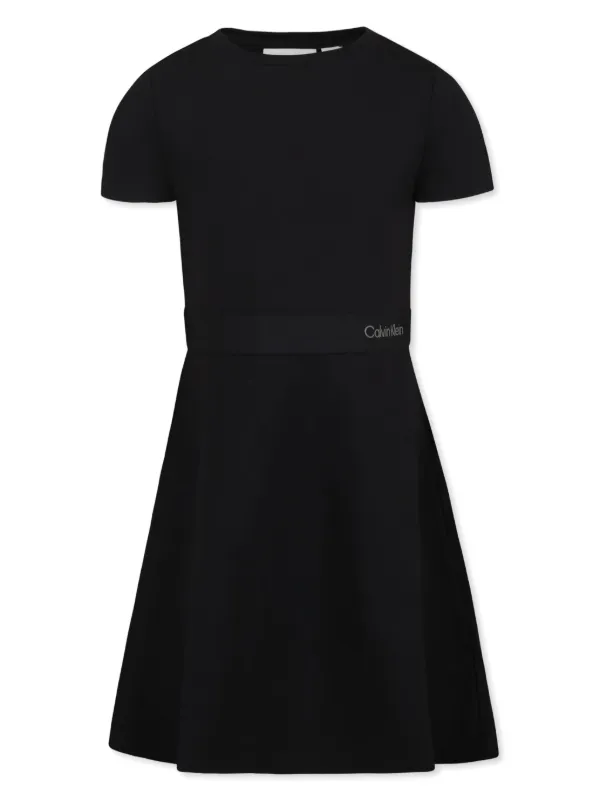 Calvin Klein Kids Jurk Met Korte Mouwen Zwart FARFETCH NL