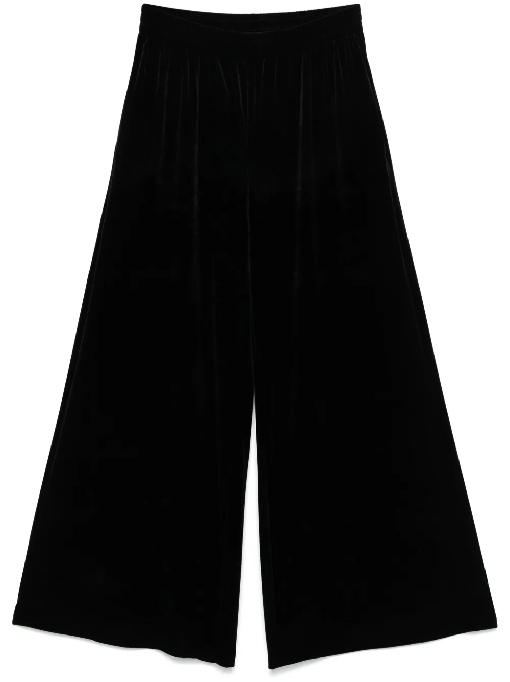 Shop Norma Kamali Velour Trousers In Black