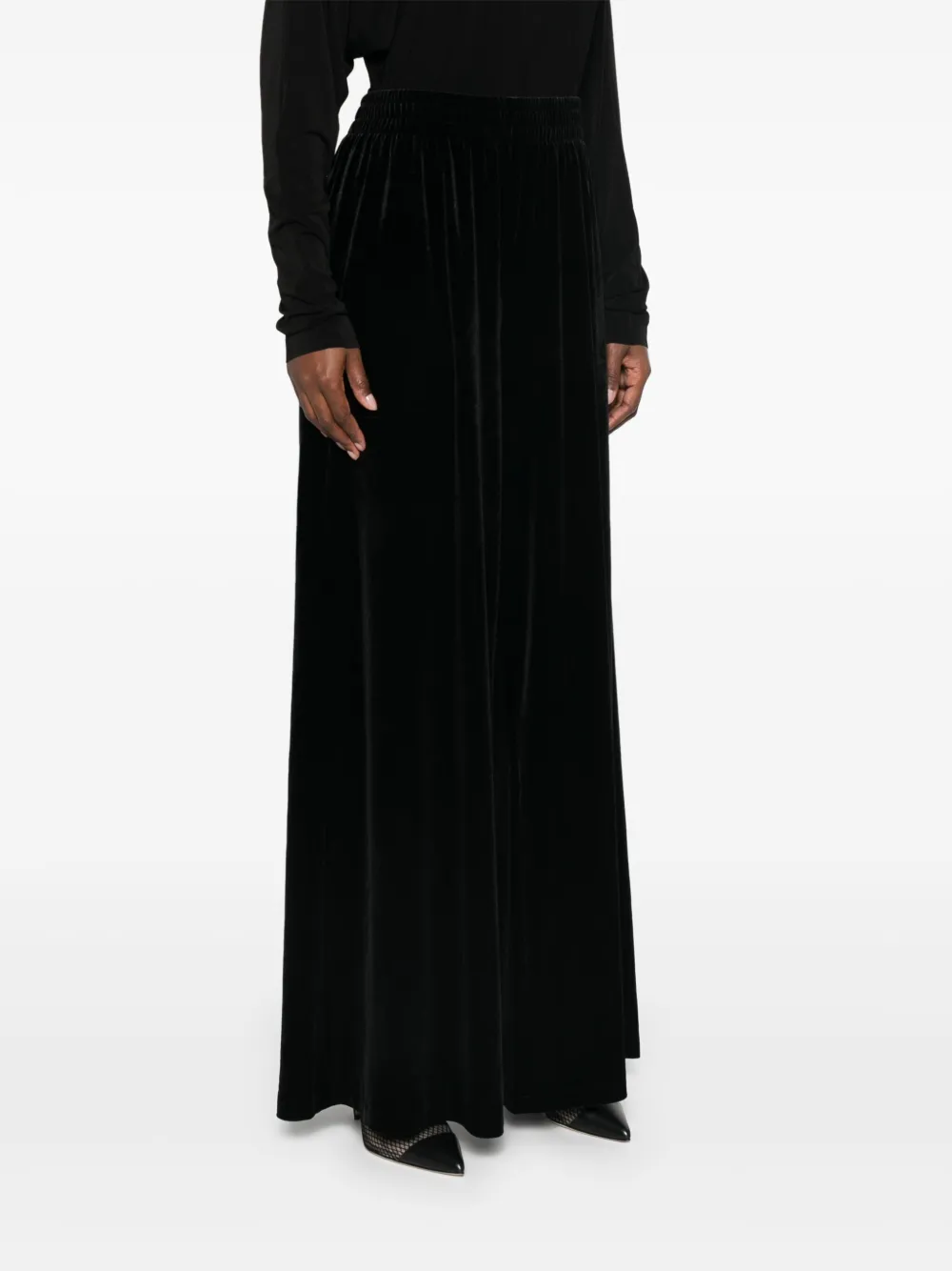 Shop Norma Kamali Velour Trousers In Black