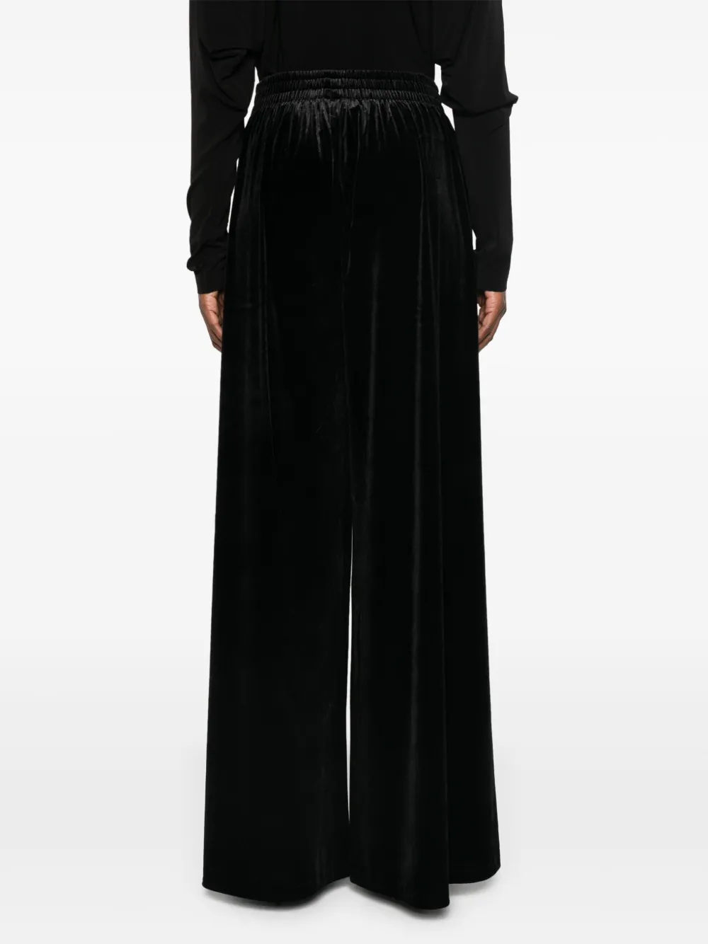 Shop Norma Kamali Velour Trousers In Black