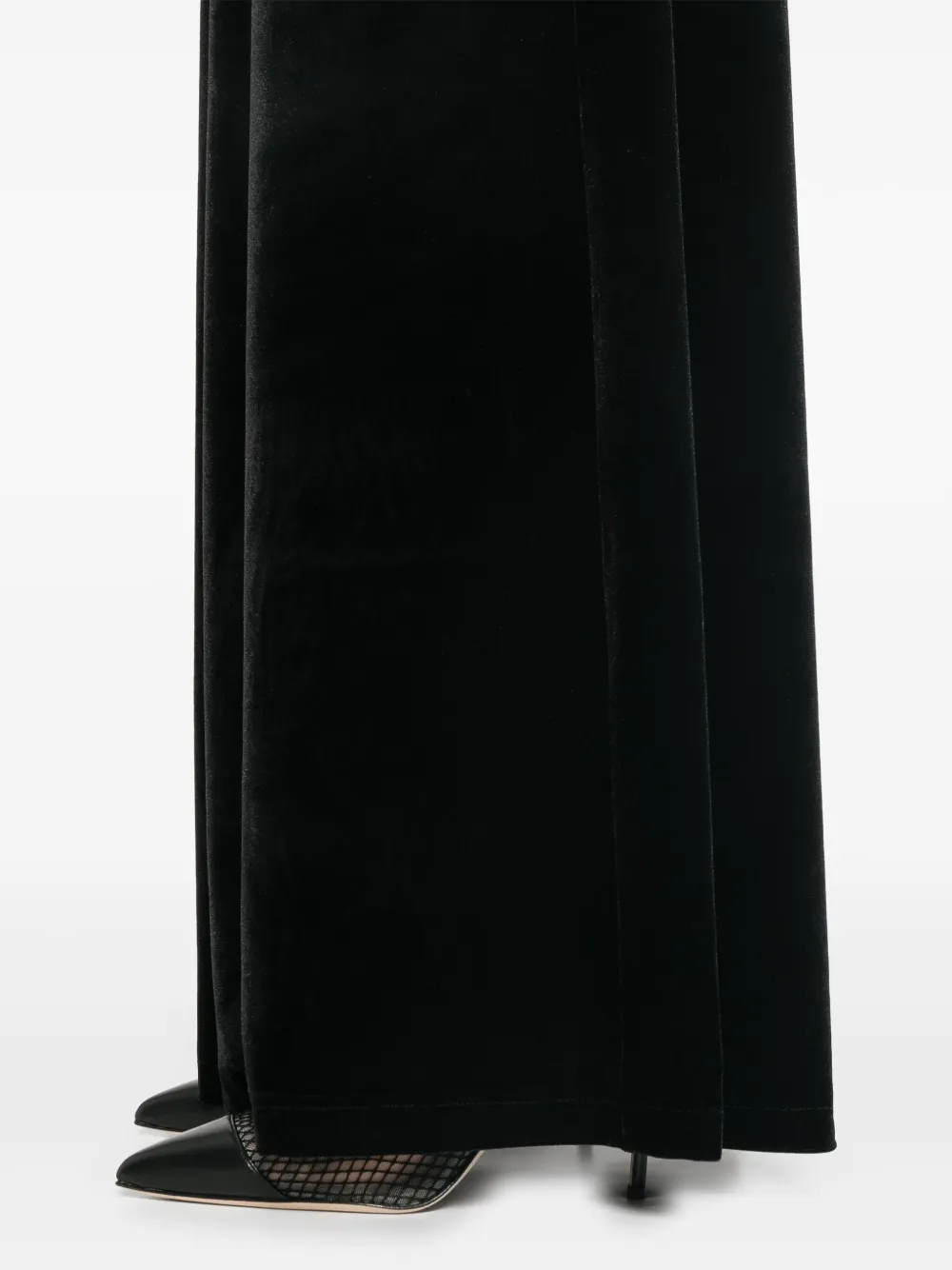 Shop Norma Kamali Velour Trousers In Black