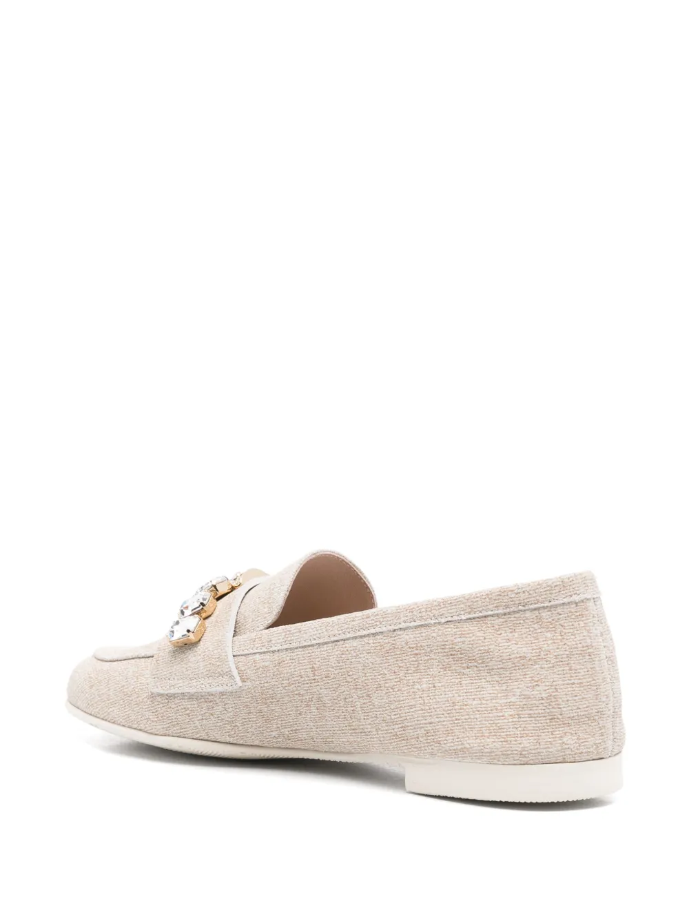 Casadei crystal-embellished loafers Neutrals