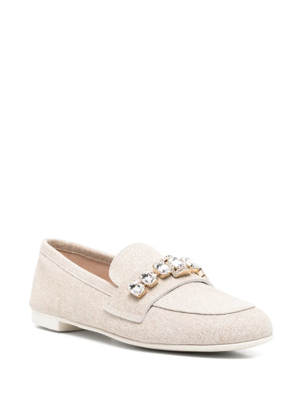Casadei Loafers verfraaid met kristallen - Beige