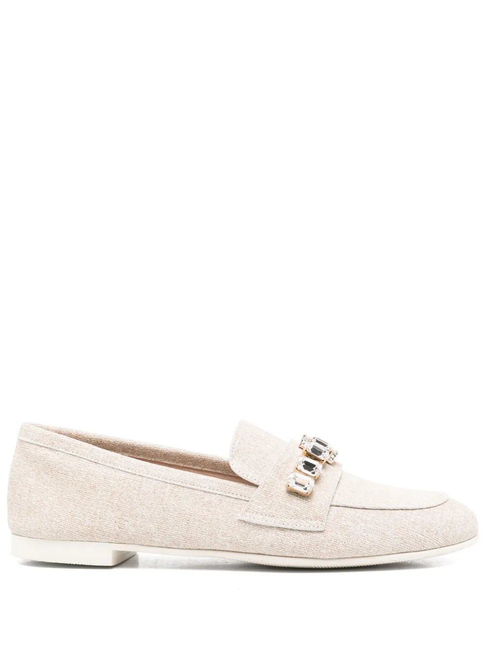 Casadei crystal-embellished loafers Neutrals