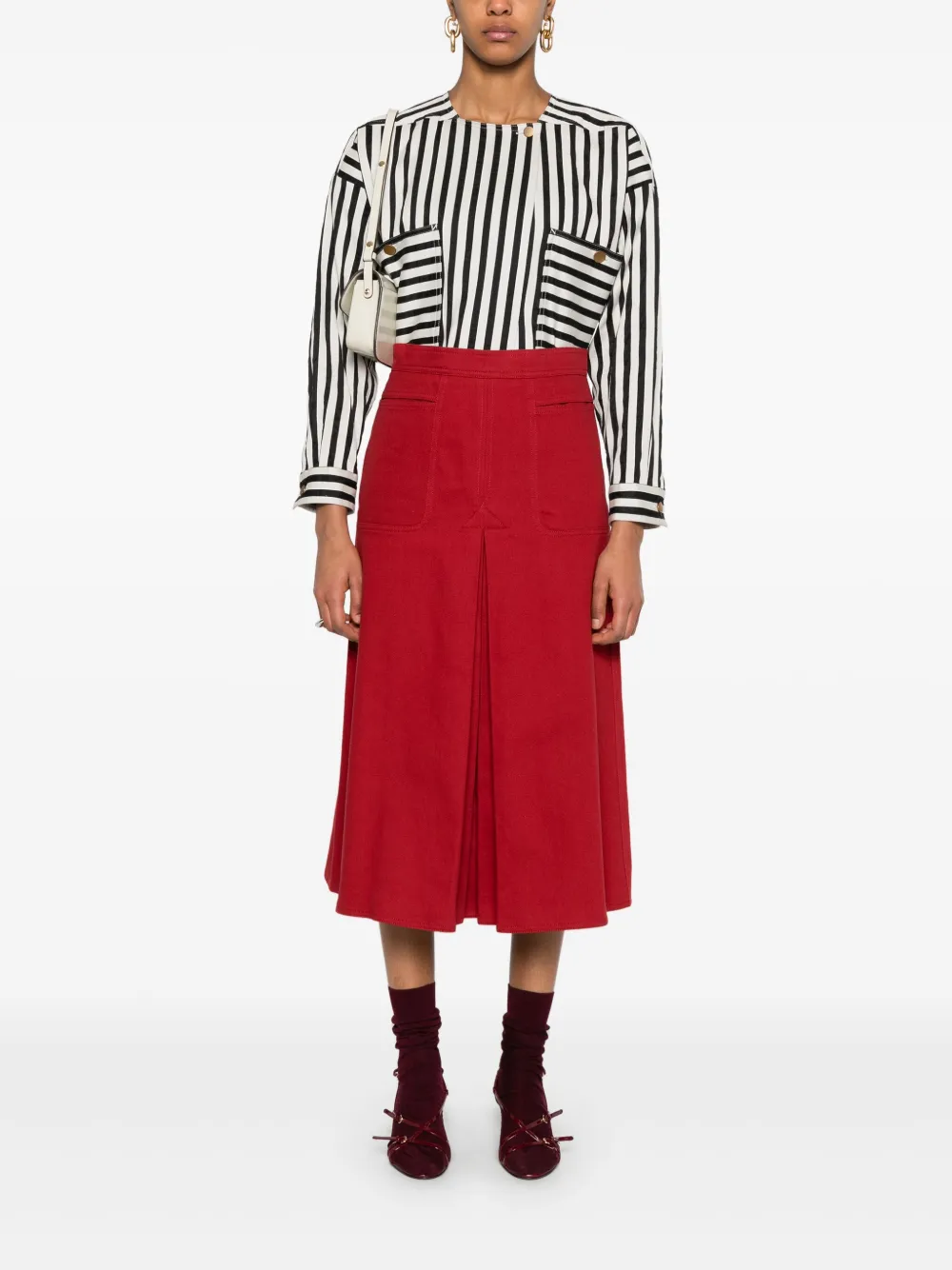 Max Mara Midi-rok van viscose - Rood