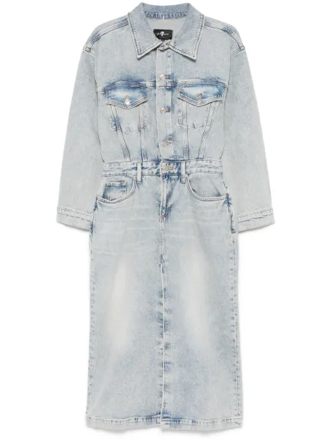 7 For All Mankind vestido midi de mezclilla