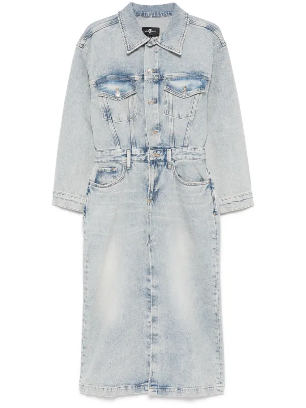 For All Mankind Denim Midi Dress Blue FARFETCH BH