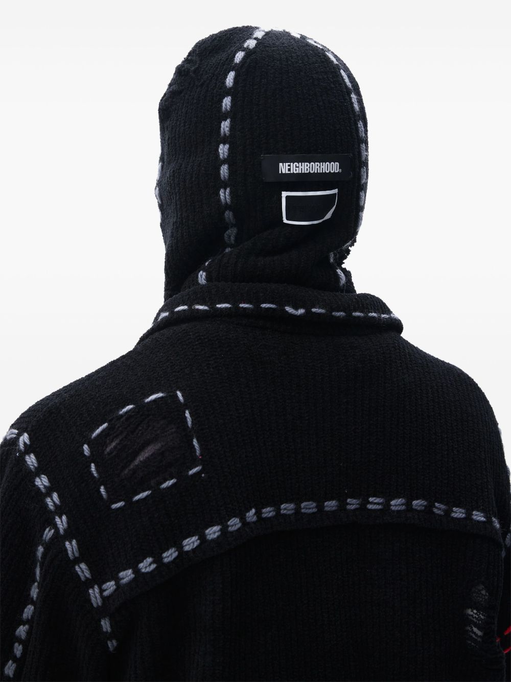 Neighborhood ribbed-knit balaclava - Zwart