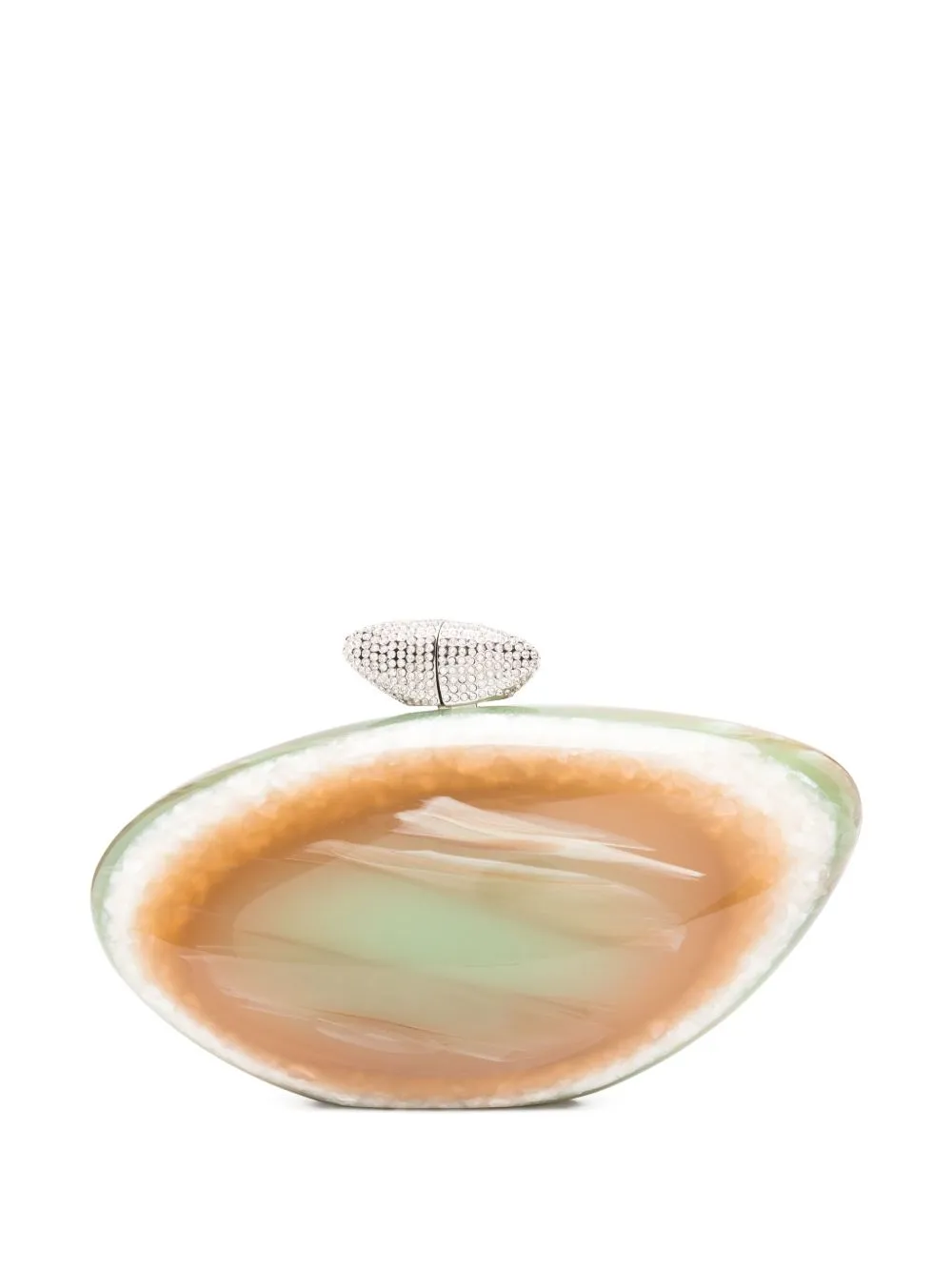 Benedetta Bruzziches Womens Armonia Organic-shape Acrylic Clutch Bag Alma In Green