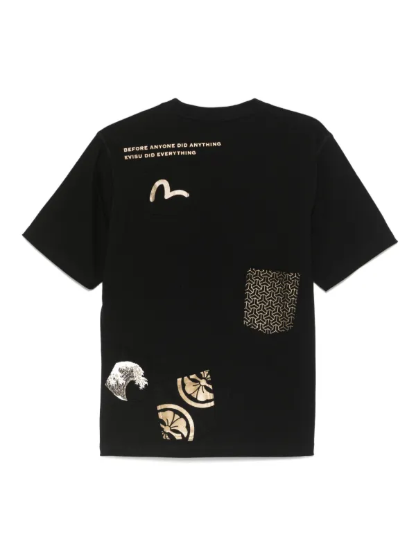 EVISU ブラック Tシャツ EVISU ロゴ Tシャツ | ブラック | FARFETCH JP
