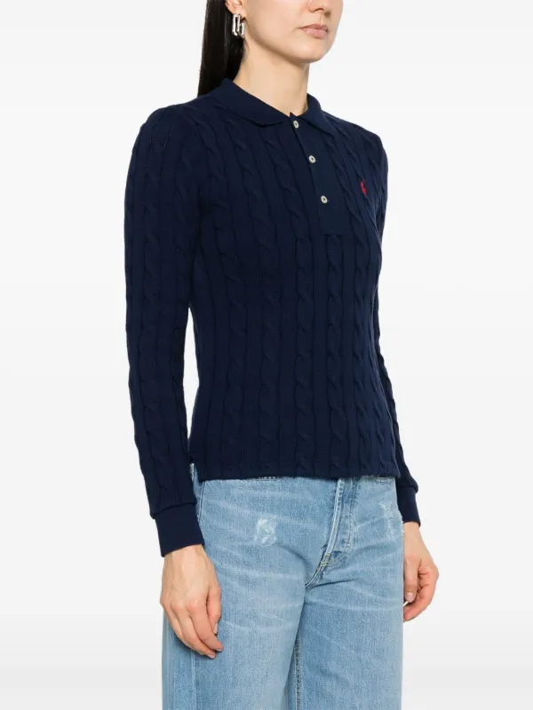 Polo Ralph Lauren ケーブルニット ポロシャツ | ブルー | FARFETCH JP
