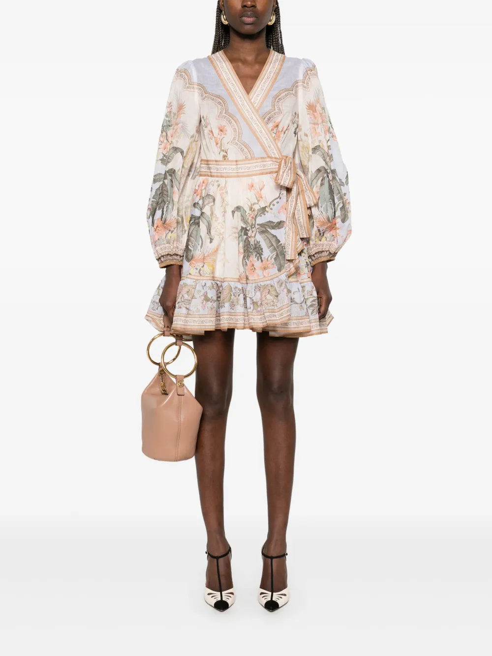 ZIMMERMANN Wylie mini-jurk - Beige