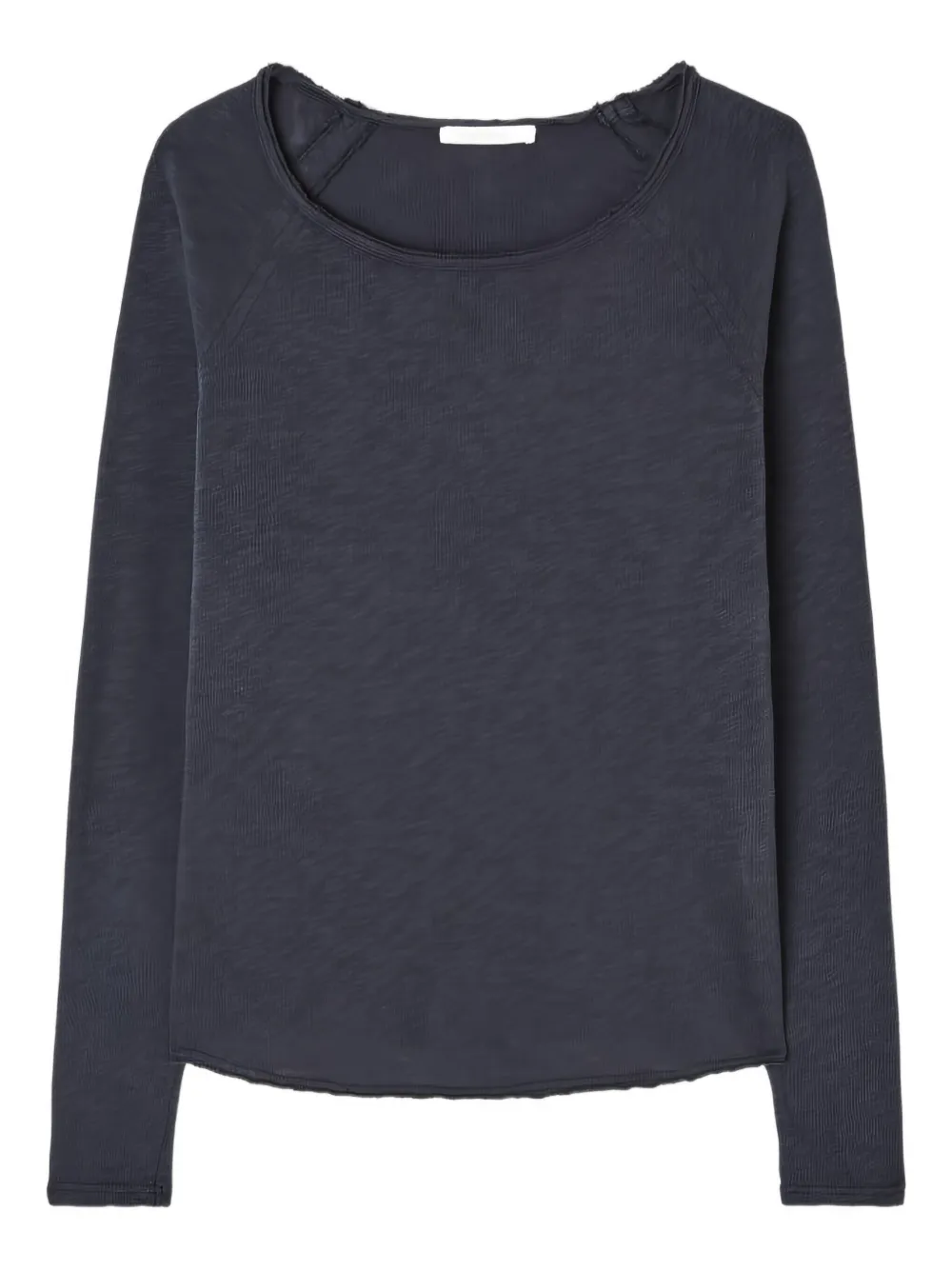 American Vintage raglan-sleeve raw-edge T-shirt Blauw
