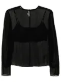 Vince chiffon lace-trim blouse - Black