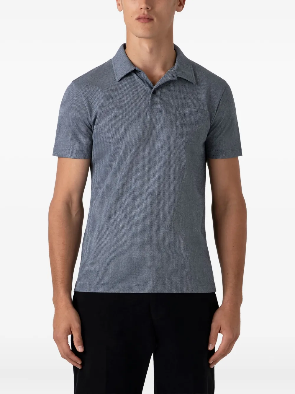 Sunspel Poloshirt met borstzak Blauw