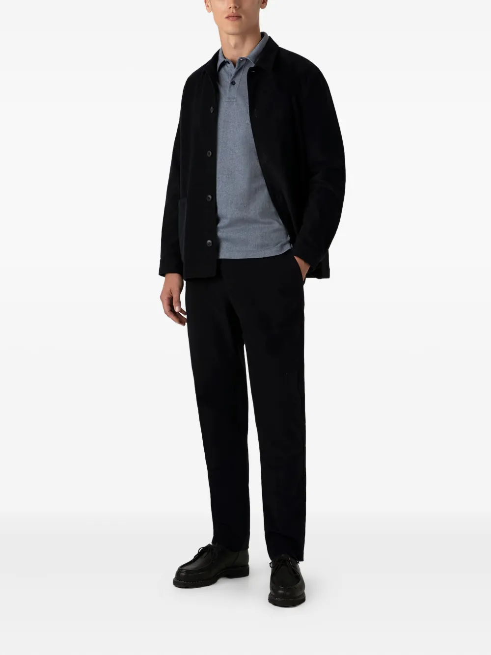 Sunspel Poloshirt met borstzak Blauw