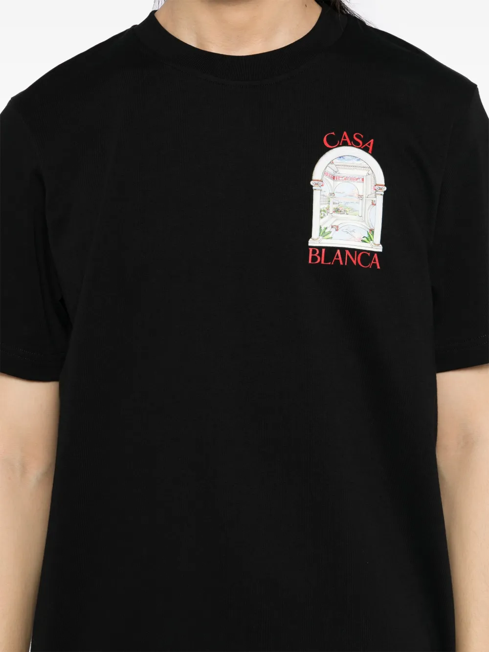 Casablanca T-shirt met Passage-print Zwart