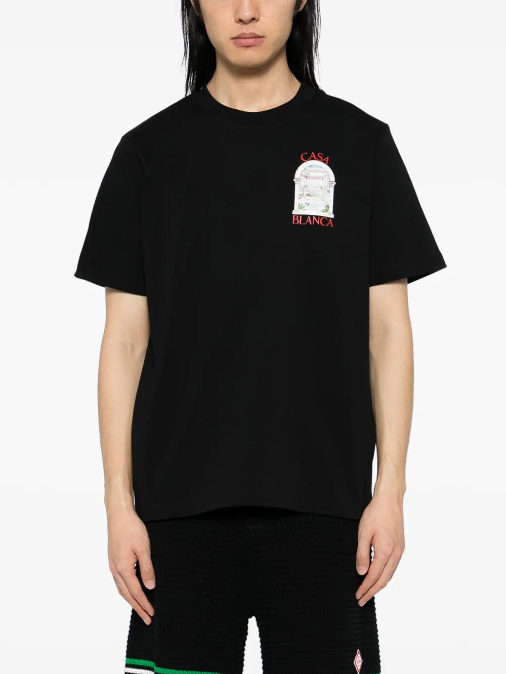 Casablanca T-shirt met Passage-print Zwart