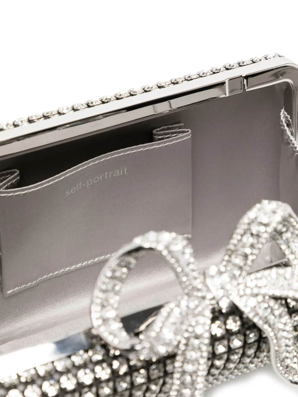 Self-Portrait Clutch met kristallen Zilver