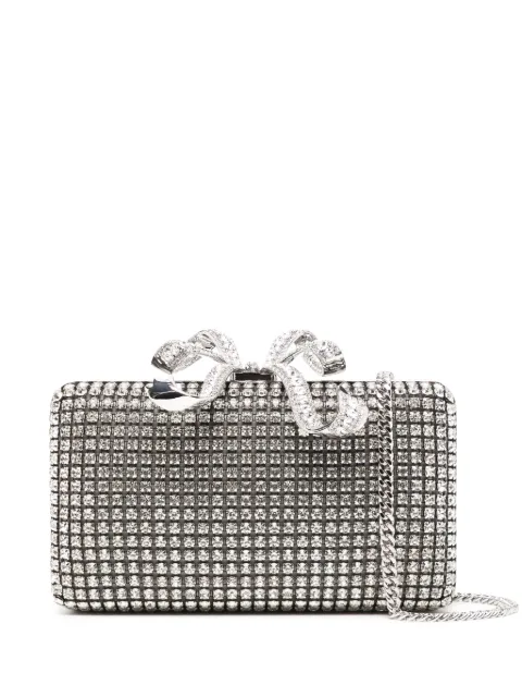 Self-Portrait crystal box clutch bag