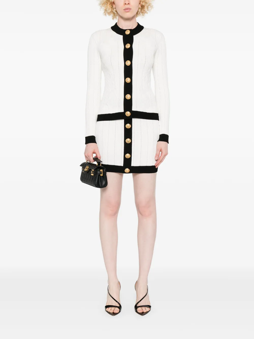 Balmain knitted mini skirt - Wit
