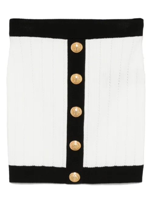 Balmain minijupe en maille - Blanc - Balmain - Modalova