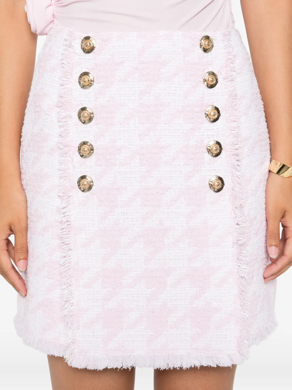 Balmain tweed mini skirt Roze