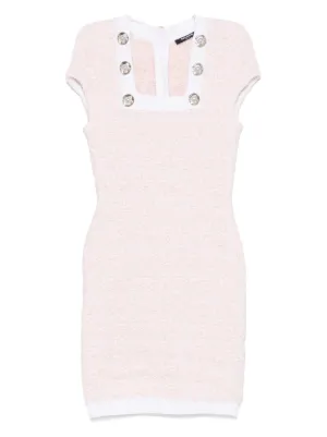ワンピース Balmain Mini Abito Scollo V Balmain Monogramed V Neck Mini Dress With Gold Buttons