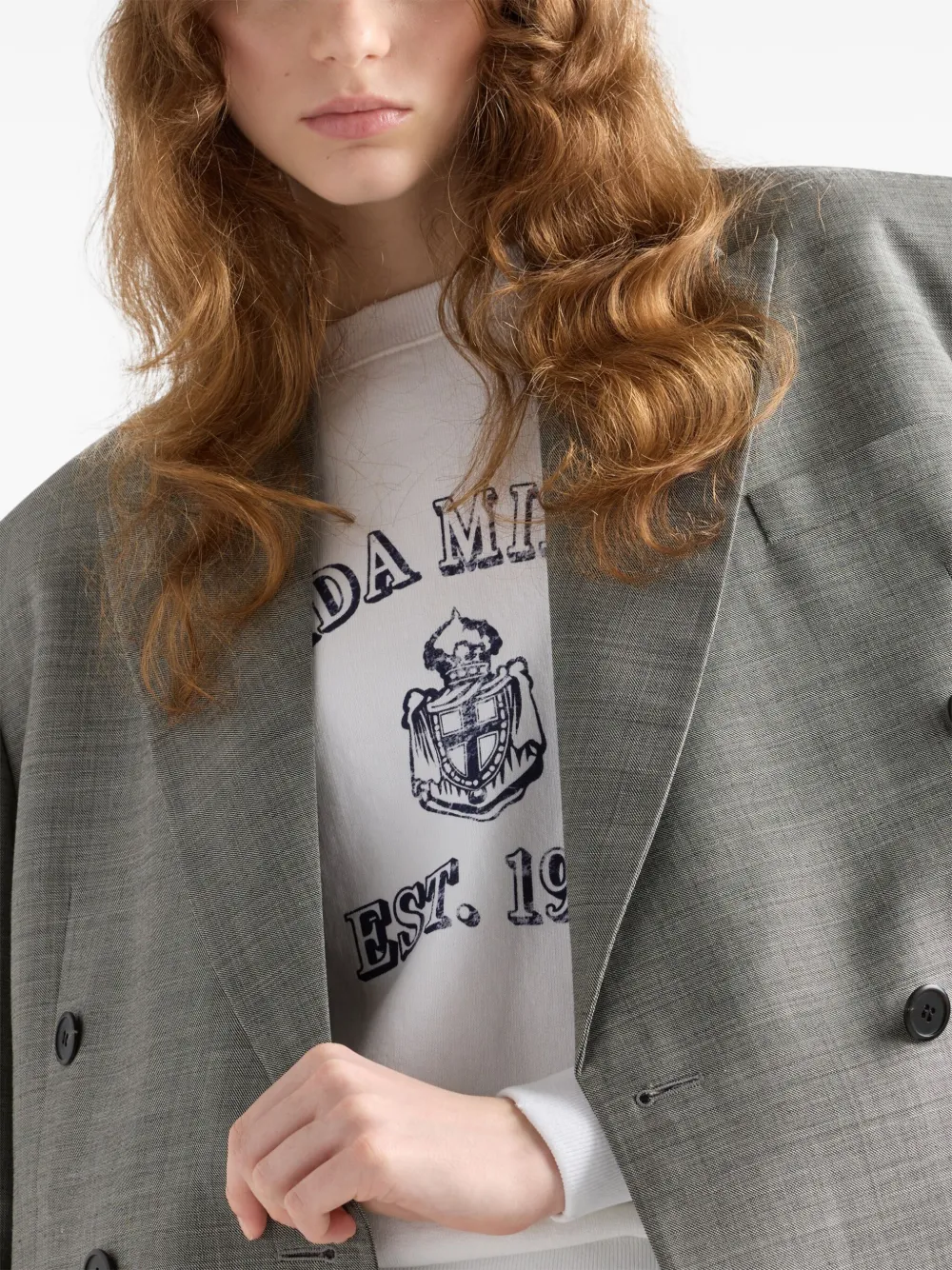 Prada Blazer met dubbele rij knopen Grijs