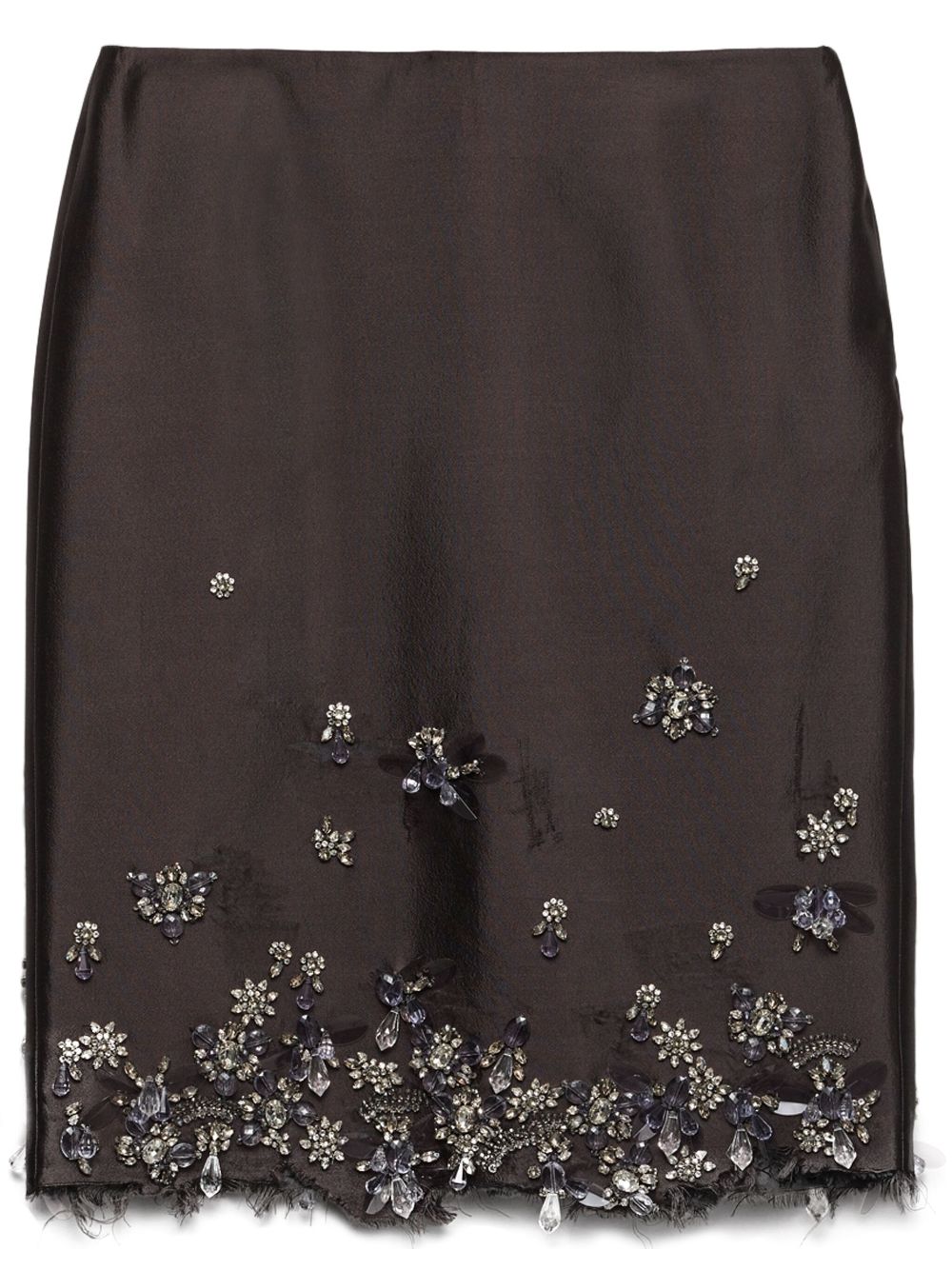 Prada embroidered midi skirt - Grey