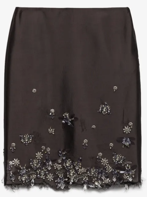 Prada embroidered midi skirt